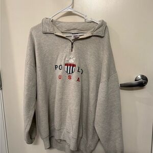 Polo USA Gray Quarter-Zip Sweatshirt